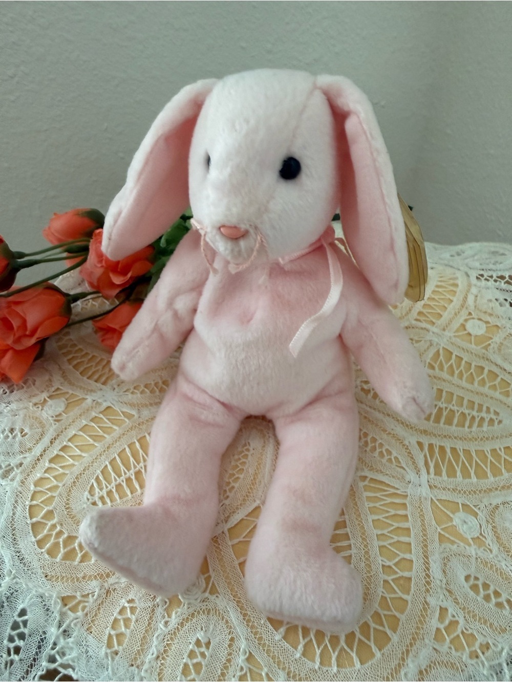 TY Hoppity Easter Bunny Pink Rabbit 1996 Beanie Babies Plush
Stuffed Animal